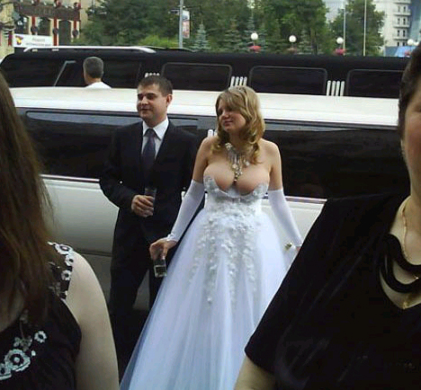 SUPER slutty wedding dress!!!! Whoooooa!