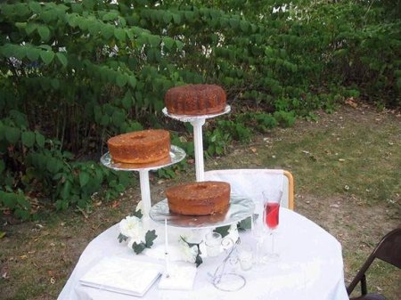 Ultra tacky backyard wedding AND the worst wedding cake ever made